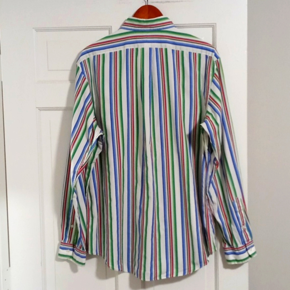 💚VTG Polo Ralph Lauren💚 - Men's Multicolor Stripe L/S Button Down - Picture 2 of 11